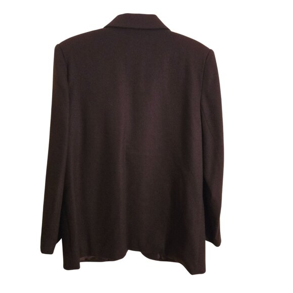 Sag Harbor Vintage Brown 100% Pure Wool One Button Blazer Size 12 - Picture 2 of 4